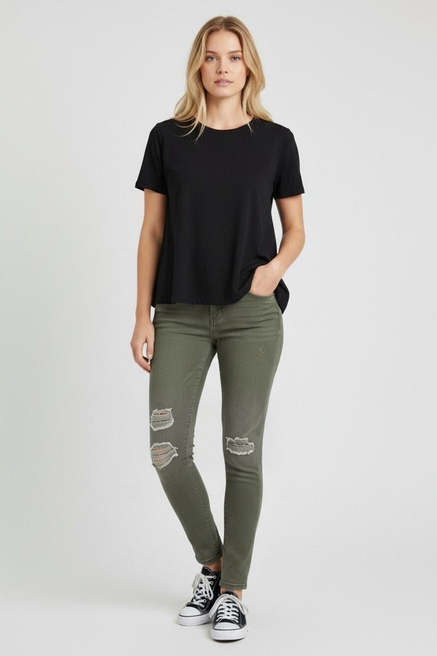 Old Navy Rockstar Mid Rise Skinny Distressed Jeans , Army Green, Women's Size 4